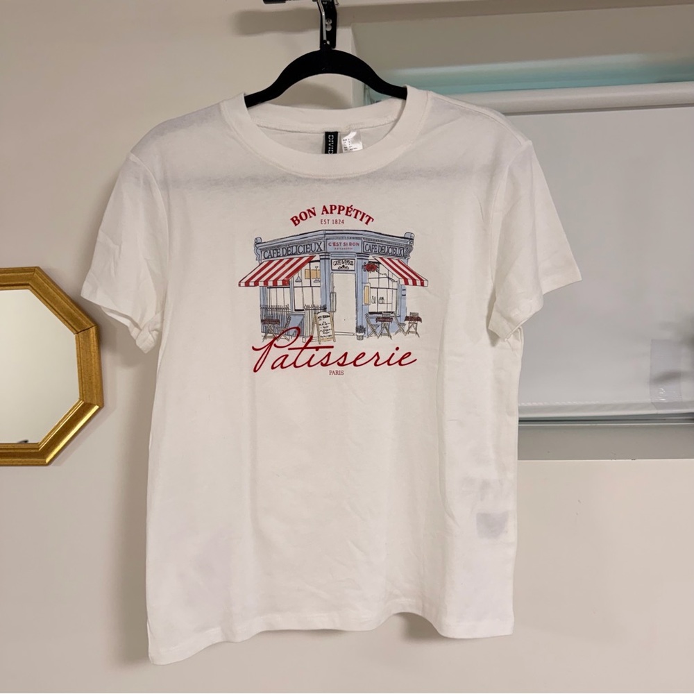 H&M White Graphic Tee